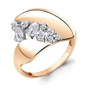 Кольцо из золочёного серебра AQUAMARINE А64784А-п с фианитом А64784А-п фото