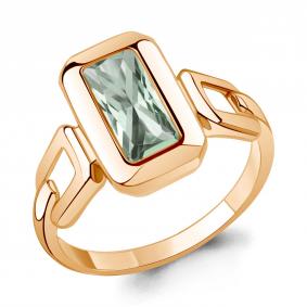 Кольцо из золочёного серебра AQUAMARINE А65000615-п с празиолитом А65000615-п фото