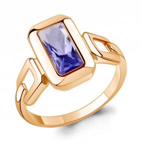 Кольцо из золочёного серебра AQUAMARINE А650006603-п с танзанитом А650006603-п фото