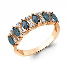 Кольцо из золочёного серебра AQUAMARINE А65000908А-п с фианитом и Лондон топазом А65000908А-п фото