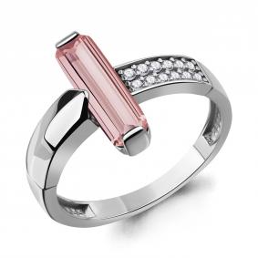 Серебряное кольцо AQUAMARINE А65006990А с фианитом и морганитом А65006990А фото