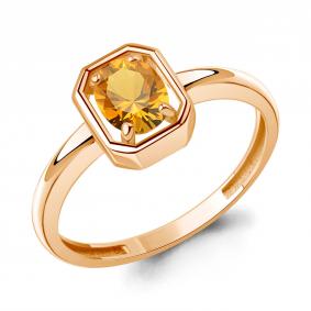 Кольцо из золочёного серебра AQUAMARINE А65018106-п с цитрином А65018106-п фото