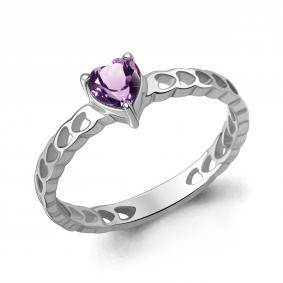 Серебряное кольцо AQUAMARINE А65021404 с аметистом А65021404 фото