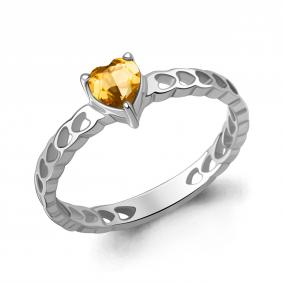 Серебряное кольцо AQUAMARINE А65021406 с цитрином А65021406 фото