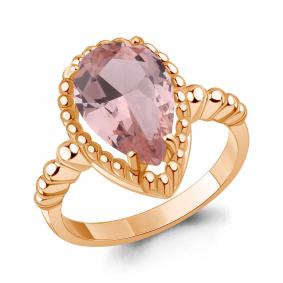 Кольцо из золочёного серебра AQUAMARINE А65021690-п с морганитом А65021690-п фото