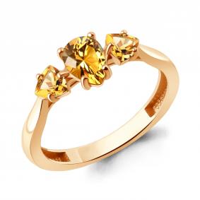Кольцо из золочёного серебра AQUAMARINE А65022206-п с цитрином А65022206-п фото