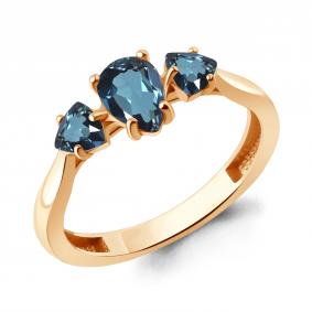 Кольцо из золочёного серебра AQUAMARINE А65022208-п с Лондон топазом А65022208-п фото