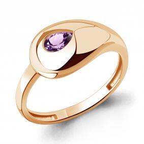 Кольцо из золочёного серебра AQUAMARINE А65025704-п с аметистом А65025704-п фото