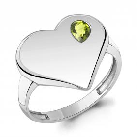 Серебряное кольцо AQUAMARINE А65027707 с хризолитом А65027707 фото