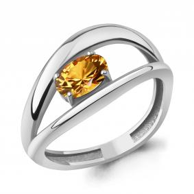 Серебряное кольцо AQUAMARINE А65029606 с цитрином А65029606 фото