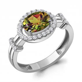 Серебряное кольцо AQUAMARINE А65030519А с фианитом и султанитом А65030519А фото