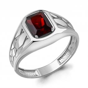Серебряное кольцо AQUAMARINE А65031803 с гранатом А65031803 фото