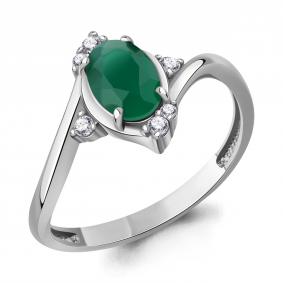 Серебряное кольцо AQUAMARINE А65032209А с фианитом и агатом А65032209А фото