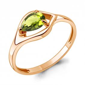 Кольцо из золочёного серебра AQUAMARINE А65032507-п с хризолитом А65032507-п фото