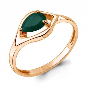 Кольцо из золочёного серебра AQUAMARINE А65032509-п с агатом А65032509-п фото