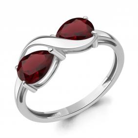 Серебряное кольцо AQUAMARINE А65040803 с гранатом А65040803 фото