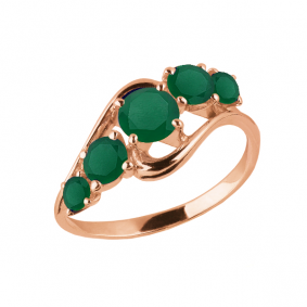 Кольцо из золочёного серебра AQUAMARINE А6507409-п с агатом А6507409-п фото