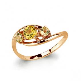 Кольцо из золочёного серебра AQUAMARINE А6509006-п с цитрином А6509006-п фото