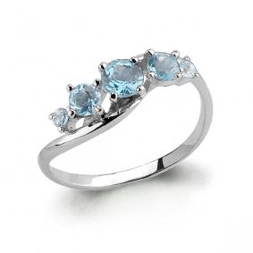 Серебряное кольцо AQUAMARINE А6509202 с топазом А6509202 фото