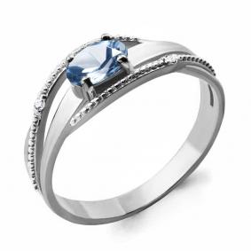 Серебряное кольцо AQUAMARINE А6522505 с топазом и фианитом А6522505 фото