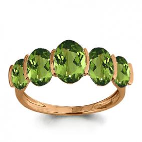 Кольцо из золочёного серебра AQUAMARINE А6523707-п с хризолитом А6523707-п фото