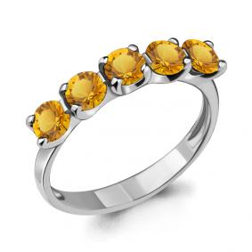 Серебряное кольцо AQUAMARINE А6526006 с цитрином А6526006 фото