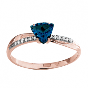 Кольцо из золочёного серебра AQUAMARINE А6532008А-п с фианитом и Лондон топазом А6532008А-п фото