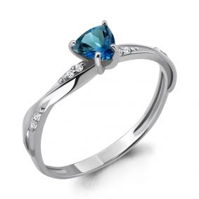 Серебряное кольцо AQUAMARINE А6532108А с фианитом и Лондон топазом А6532108А фото