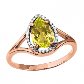 Кольцо из золочёного серебра AQUAMARINE А6539111А-п с фианитом и кварцем А6539111А-п фото