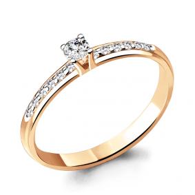 Кольцо из золочёного серебра AQUAMARINE А65502А-п с фианитом А65502А-п фото