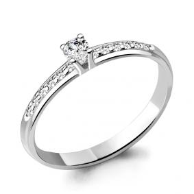 Серебряное кольцо AQUAMARINE А65502А с фианитом А65502А фото