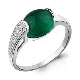 Серебряное кольцо AQUAMARINE А6551509А с фианитом и агатом А6551509А фото