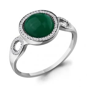 Серебряное кольцо AQUAMARINE А6551909А с фианитом и агатом А6551909А фото