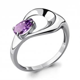 Серебряное кольцо AQUAMARINE А6552104 с аметистом А6552104 фото