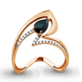 Кольцо из золочёного серебра AQUAMARINE А6559908А-п с фианитом и Лондон топазом А6559908А-п фото