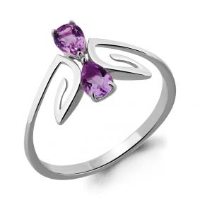 Серебряное кольцо AQUAMARINE А6560104 с аметистом А6560104 фото