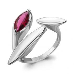 Серебряное кольцо AQUAMARINE А65648604 с рубиновым корундом А65648604 фото