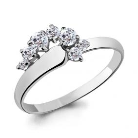 Серебряное кольцо AQUAMARINE А65677 с фианитом А65677 фото