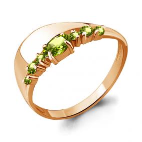 Кольцо из золочёного серебра AQUAMARINE А6568107-п с хризолитом А6568107-п фото