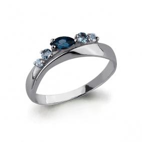 Серебряное кольцо AQUAMARINE А6568266 с топазом и Лондон топазом А6568266 фото