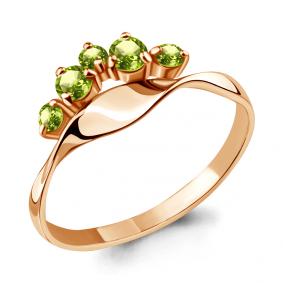 Кольцо из золочёного серебра AQUAMARINE А6568307-п с хризолитом А6568307-п фото