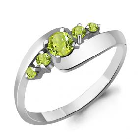 Серебряное кольцо AQUAMARINE А6568407 с хризолитом А6568407 фото