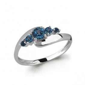 Серебряное кольцо AQUAMARINE А6568408 с Лондон топазом А6568408 фото
