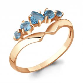 Кольцо из золочёного серебра AQUAMARINE А6568705-п с топазом А6568705-п фото