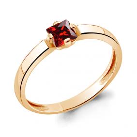 Кольцо из золочёного серебра AQUAMARINE А6569403-п с гранатом А6569403-п фото