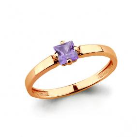 Кольцо из золочёного серебра AQUAMARINE А6569404-п с аметистом А6569404-п фото
