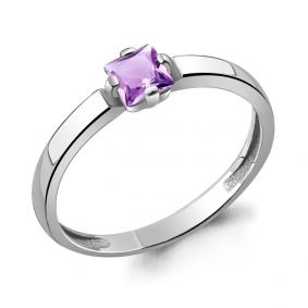 Серебряное кольцо AQUAMARINE А6569404 с аметистом А6569404 фото