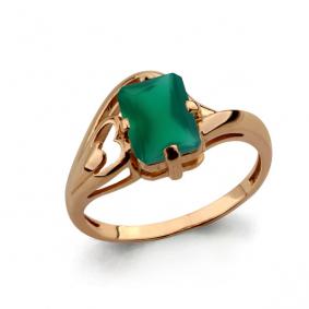 Кольцо из золочёного серебра AQUAMARINE А6575709-п с агатом А6575709-п фото