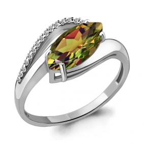 Серебряное кольцо AQUAMARINE А6575819А с фианитом и султанитом А6575819А фото