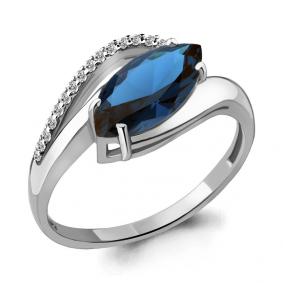 Серебряное кольцо AQUAMARINE А6575893А с фианитом и Лондон топазом А6575893А фото